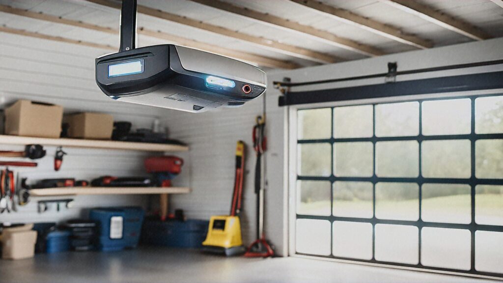 Illustration showing how garage door openers work in a residential garage system
