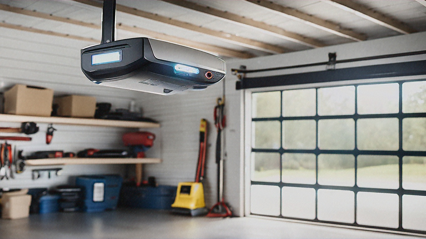 Illustration showing how garage door openers work in a residential garage system