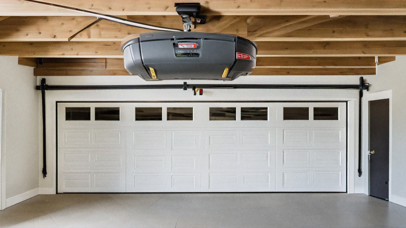 Modern smart garage door openers controlled through a smartphone app in a residential home