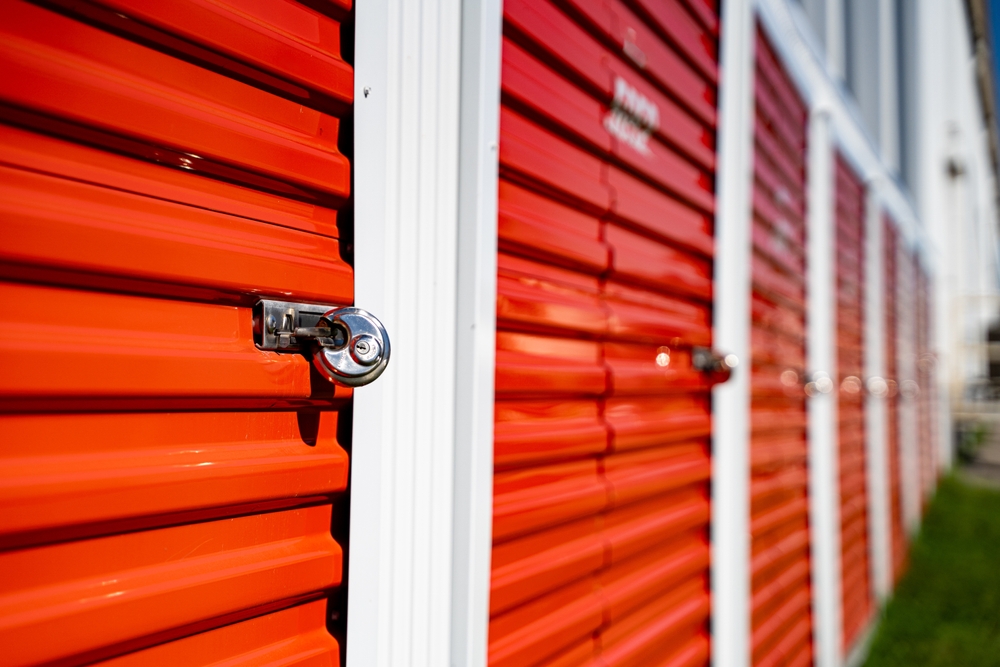 Wall-mount garage door opener installed in a high-ceiling garage to maximize overhead space